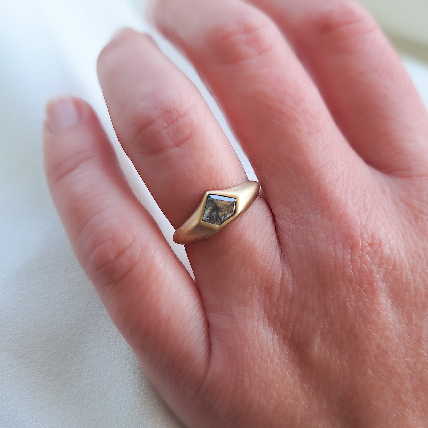 טבעת חותם | יהלום מגן Salt & Pepper