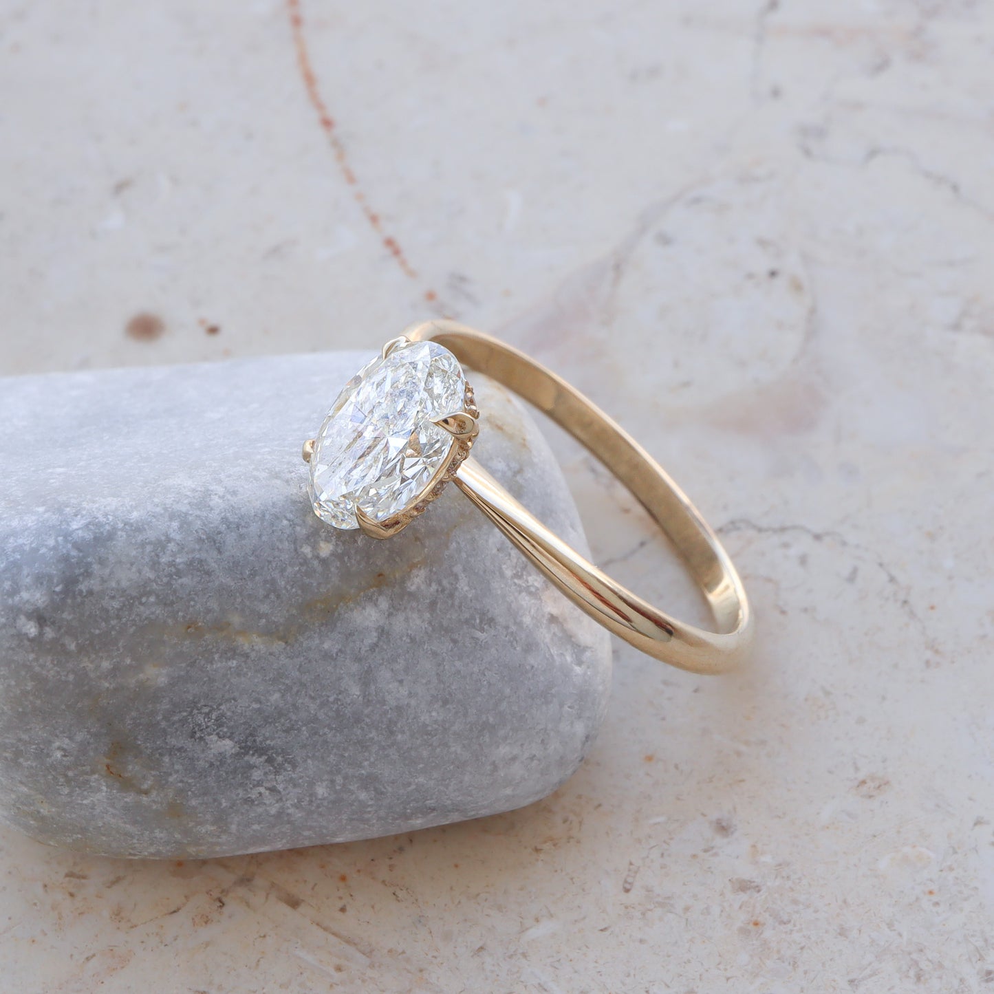 Oval Solitaire Engagement Ring | Yellow Gold