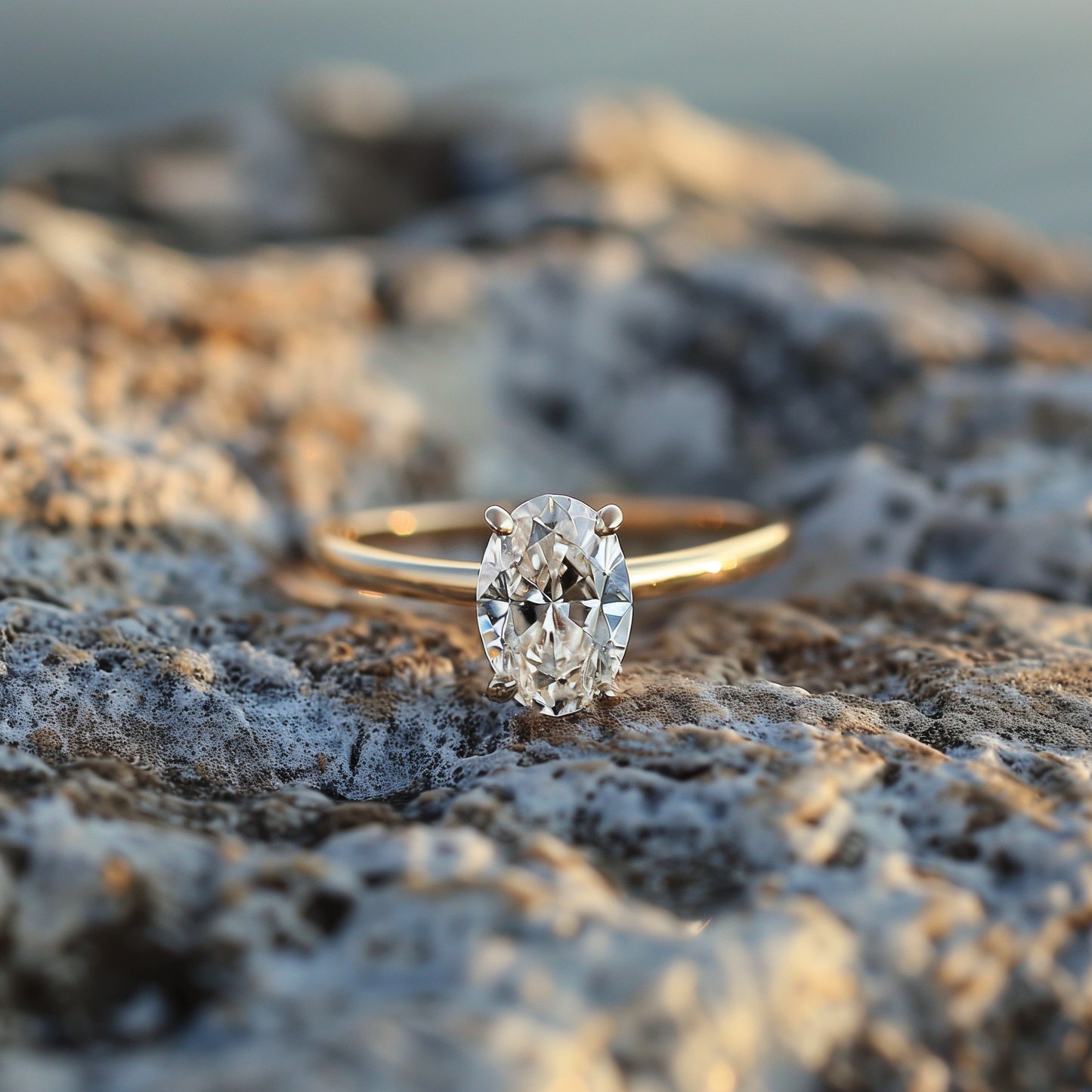 טבעת אירוסין סוליטר | יהלום אובל