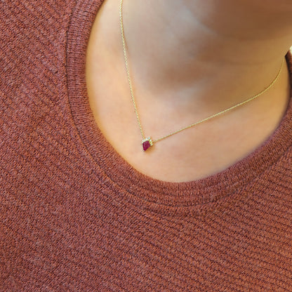 שרשרת דלתון | רובי אדום ויהלומים