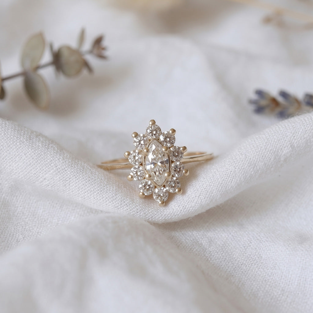 Vintage Marquise Diamond Ring | Yellow Gold