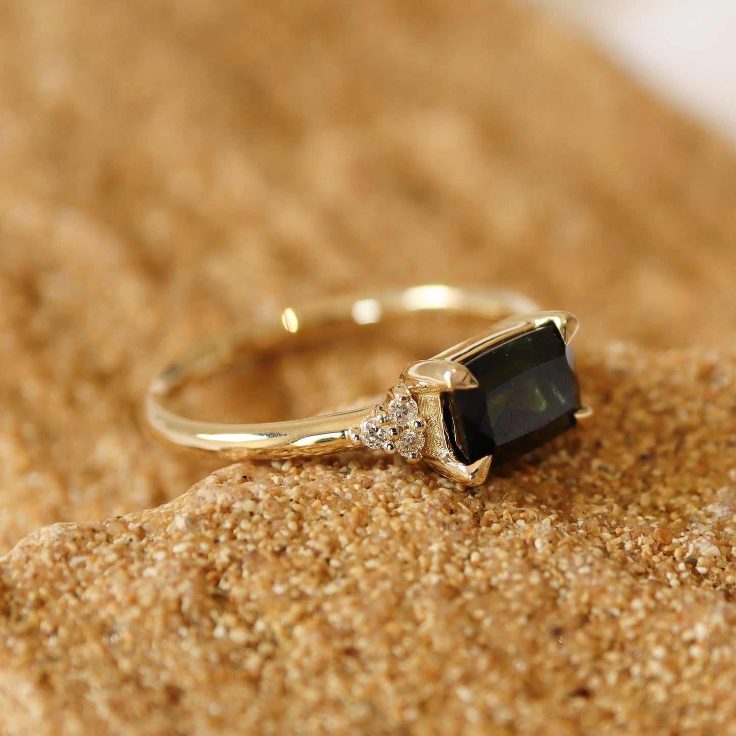 טבעת טורמלין | ירוק כהה