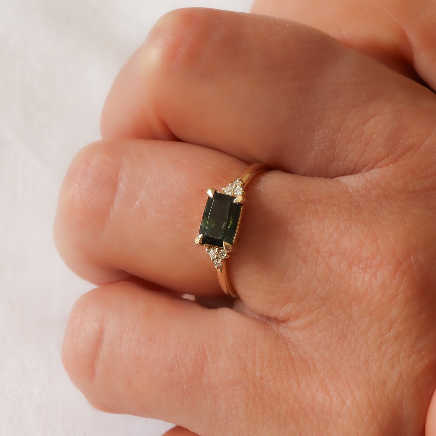 טבעת טורמלין | ירוק כהה