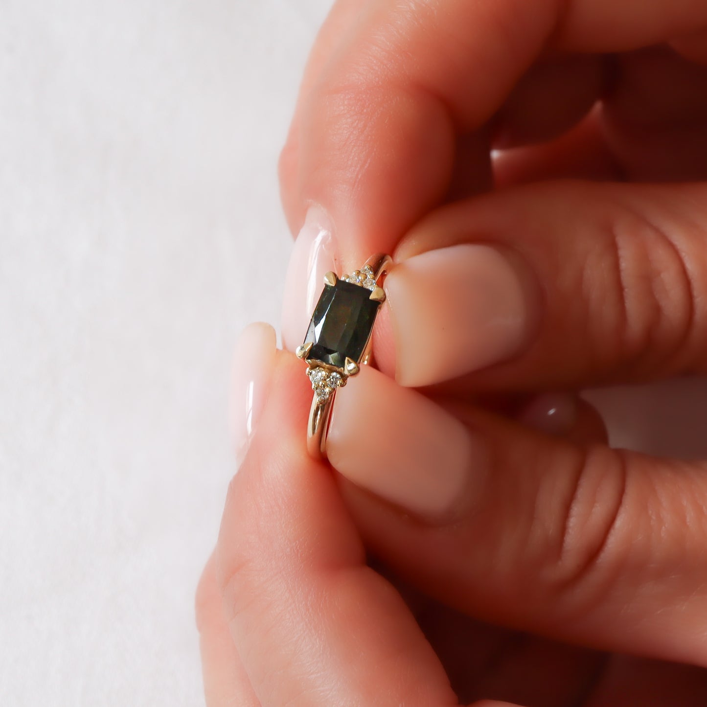 טבעת טורמלין | ירוק כהה