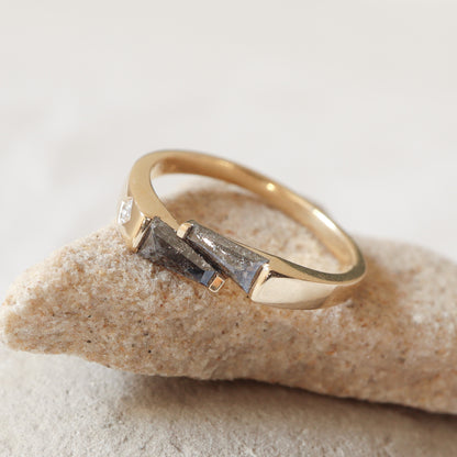 טבעת זוג טרפזים | Salt & Pepper