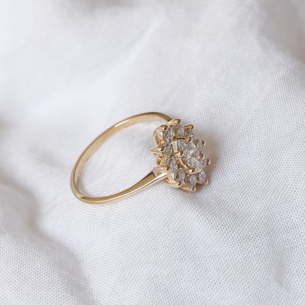 Vintage Marquise Diamond Ring | Yellow Gold