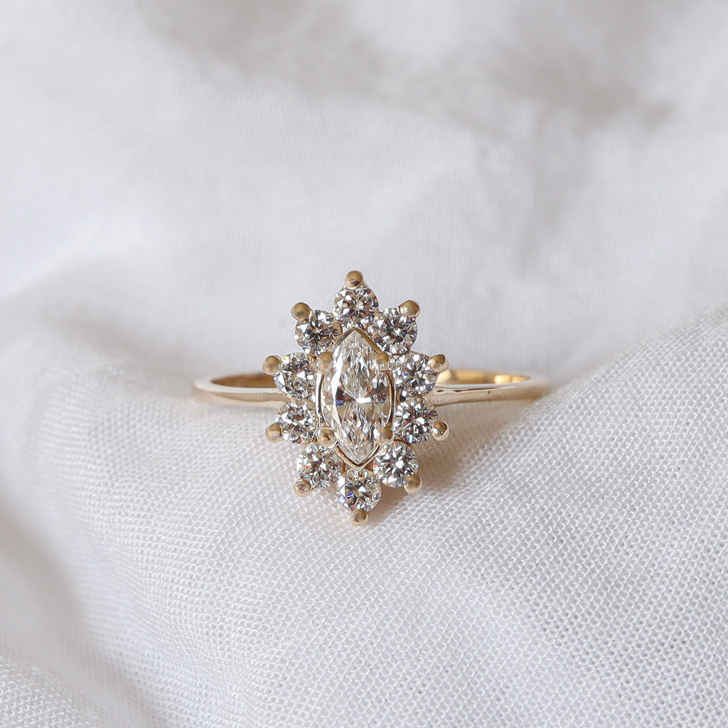 Vintage Marquise Diamond Ring | Yellow Gold