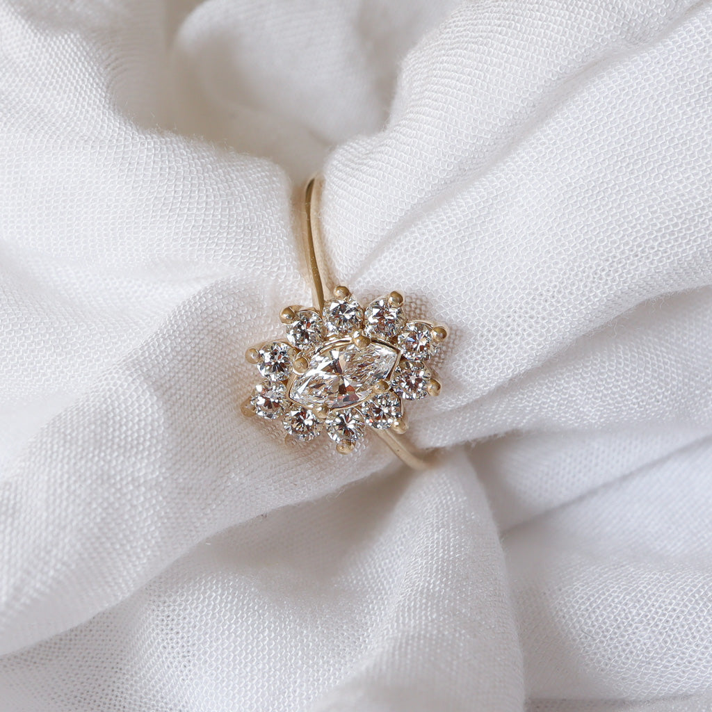 Vintage Marquise Diamond Ring | Yellow Gold