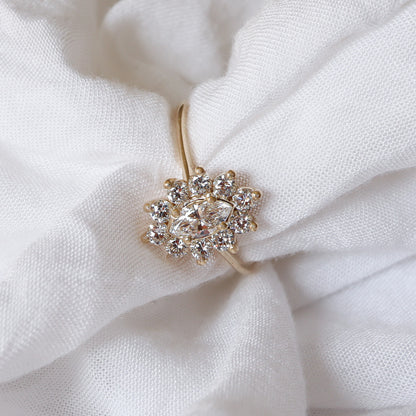 Vintage Marquise Diamond Ring | Yellow Gold