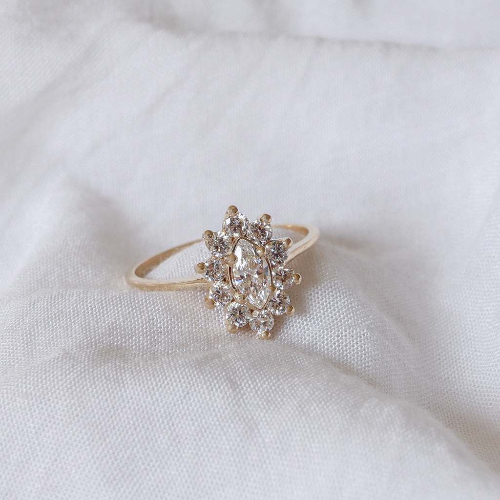 Vintage Marquise Diamond Ring | Yellow Gold