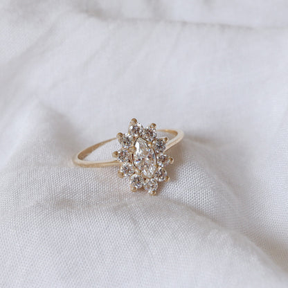 Vintage Marquise Diamond Ring | Yellow Gold