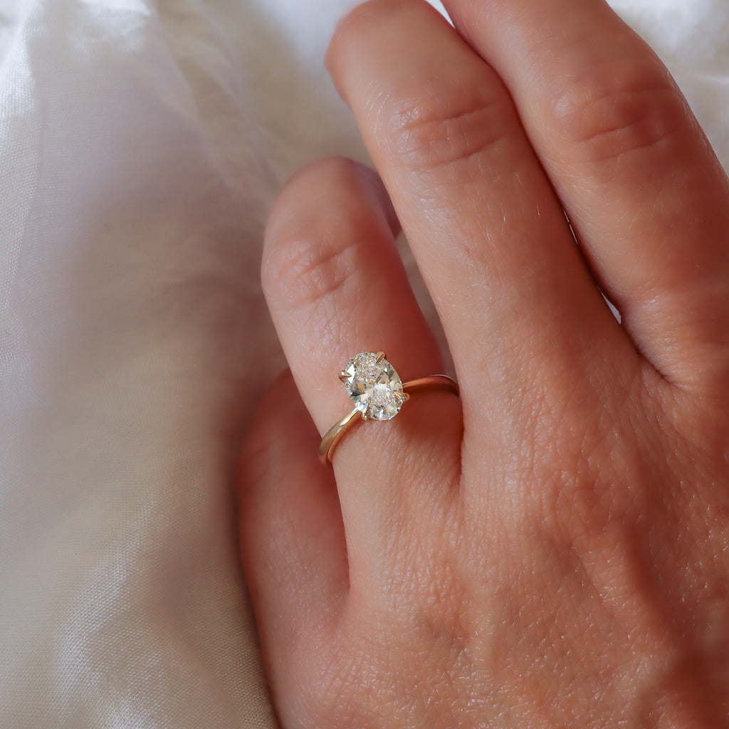 Oval Solitaire Engagement Ring | Yellow Gold