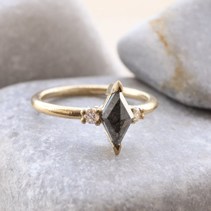 Galaxy Diamond Ring featuring a Salt Pepper Diamond in a Rustic finish.