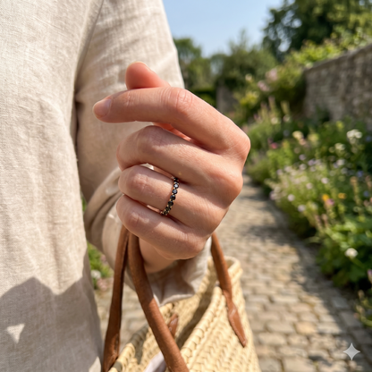 Black Diamond Bubble Eternity Band | Yellow Gold