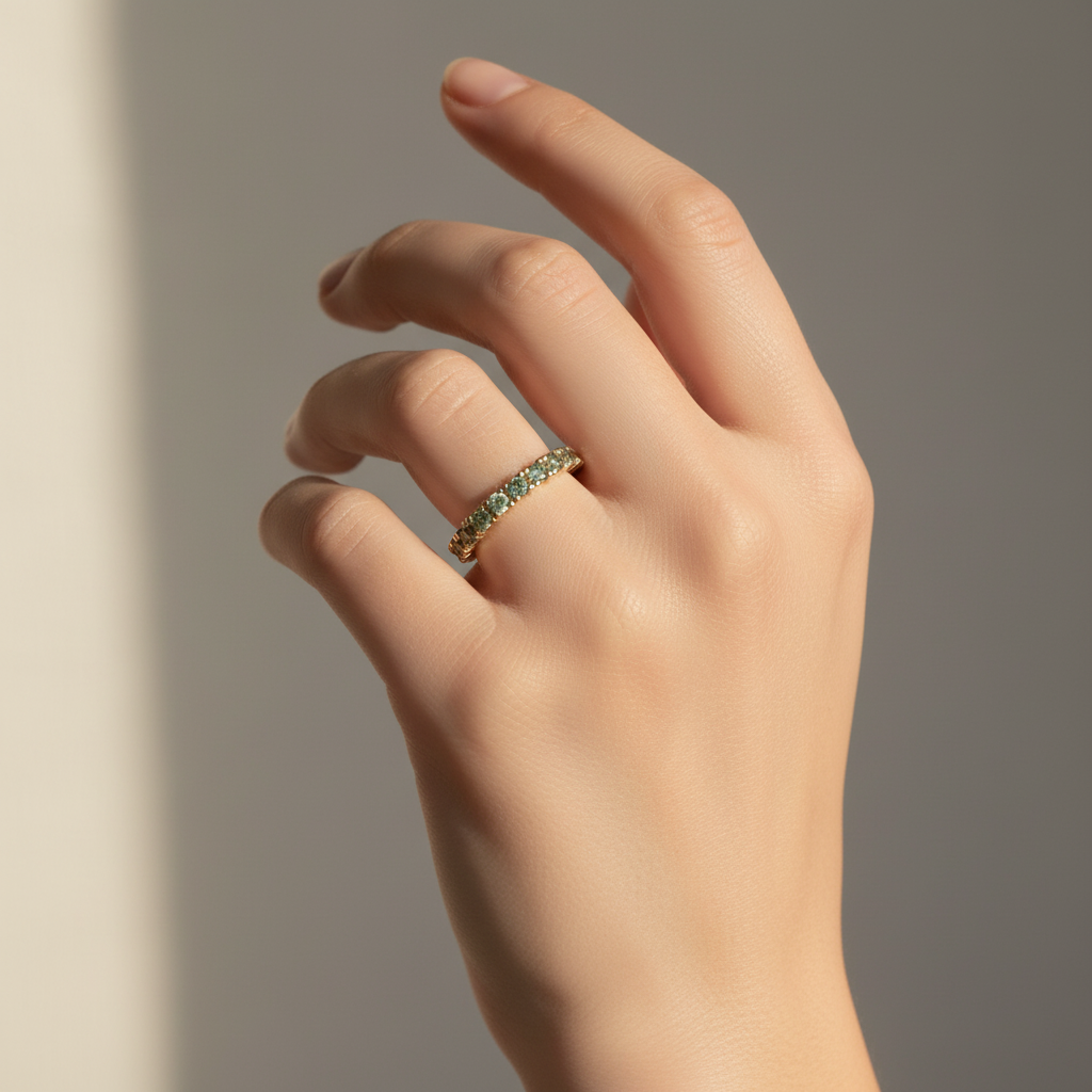 טבעת איטרניטי | ספיר ירוק